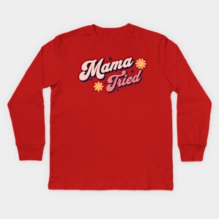 Mama Vintage Kids Long Sleeve T-Shirt